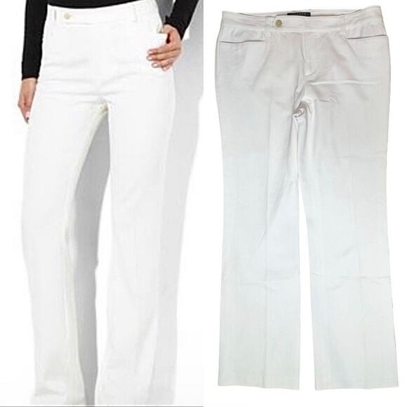 Ralph Lauren Adelle Stretch Petites Dress Pants Trousers White 8P Highly Rated - Picture 2 of 11